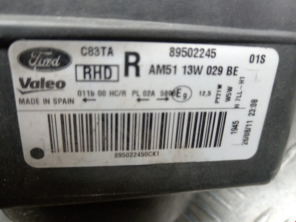 Б/У Фара правая. Состояние - Хорошее, FORD, Номер: AM5113W029BE