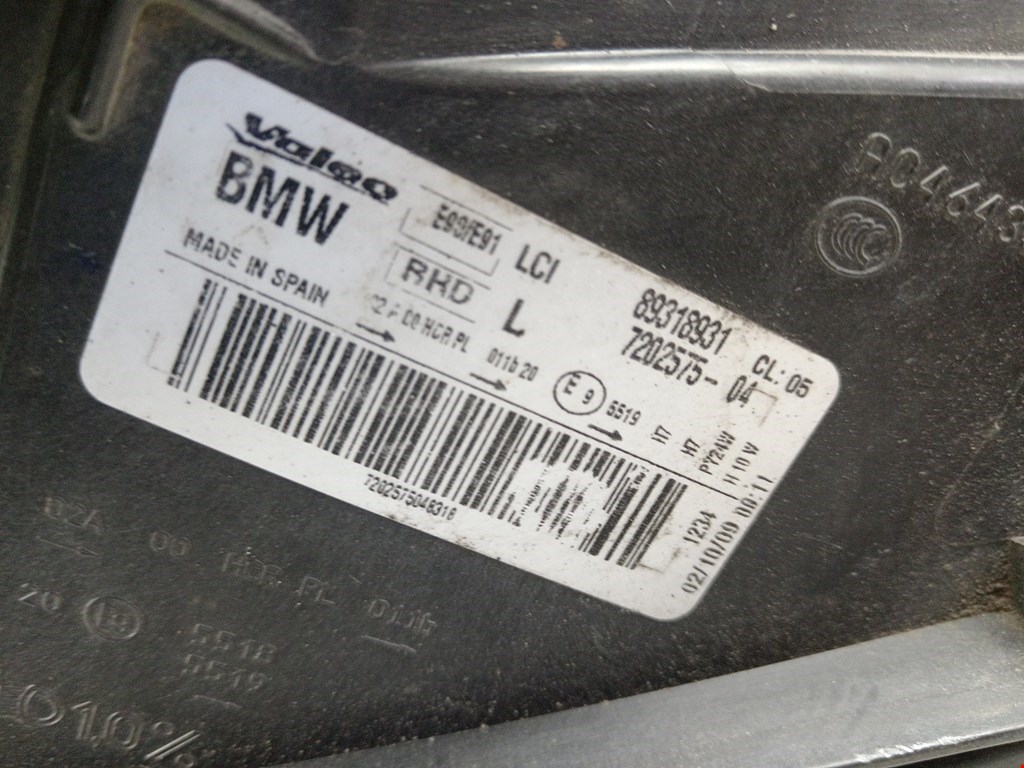 Б/У Фара левая. Состояние - Хорошее, BMW, Номер: 63117202575