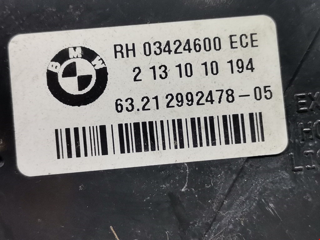 Б/У Фонарь задний правый. Состояние - Хорошее, BMW, Номер: 63212992478
