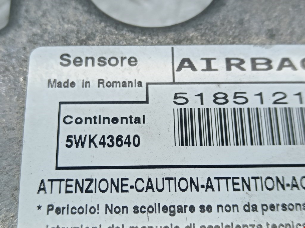Б/У Блок управления Air Bag. Состояние - Хорошее, Fiat/Alfa/Lancia, Номер: 51851217
