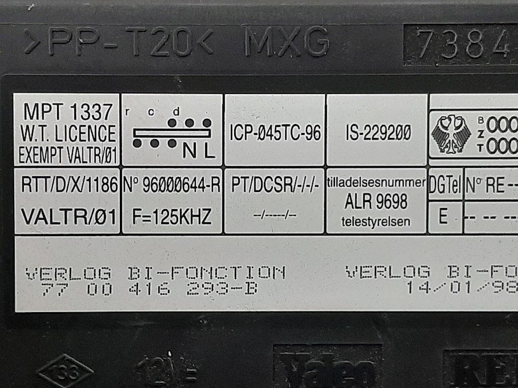 Блок комфорта RENAULT Laguna 1993-2000