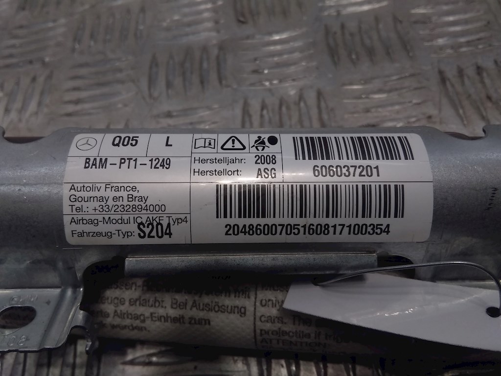 Подушка безопасности боковая (шторка) MERCEDES-BENZ C-Class C-klasse W204 2007-2015