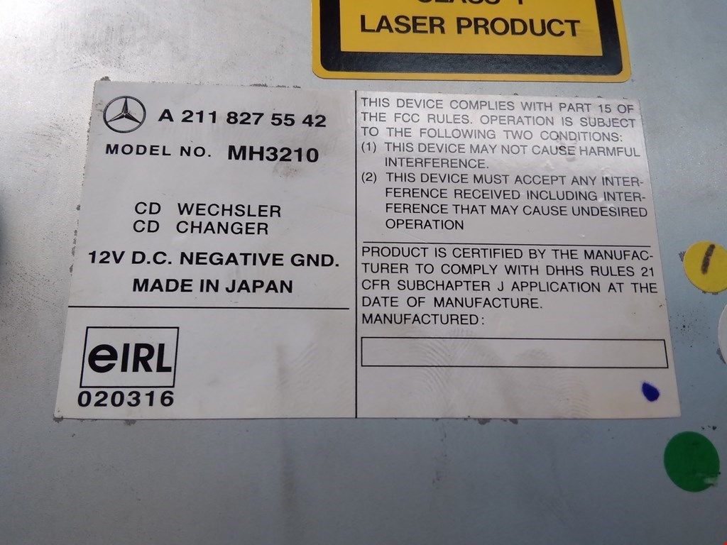 Ченджер компакт дисков MERCEDES-BENZ E-Class W211, S211 2002-2009