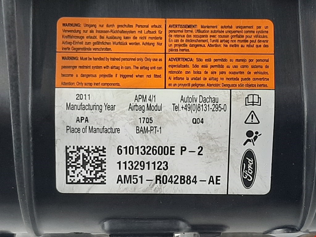 Подушка безопасности пассажирская (в торпедо) FORD C-MAX 2010-2019