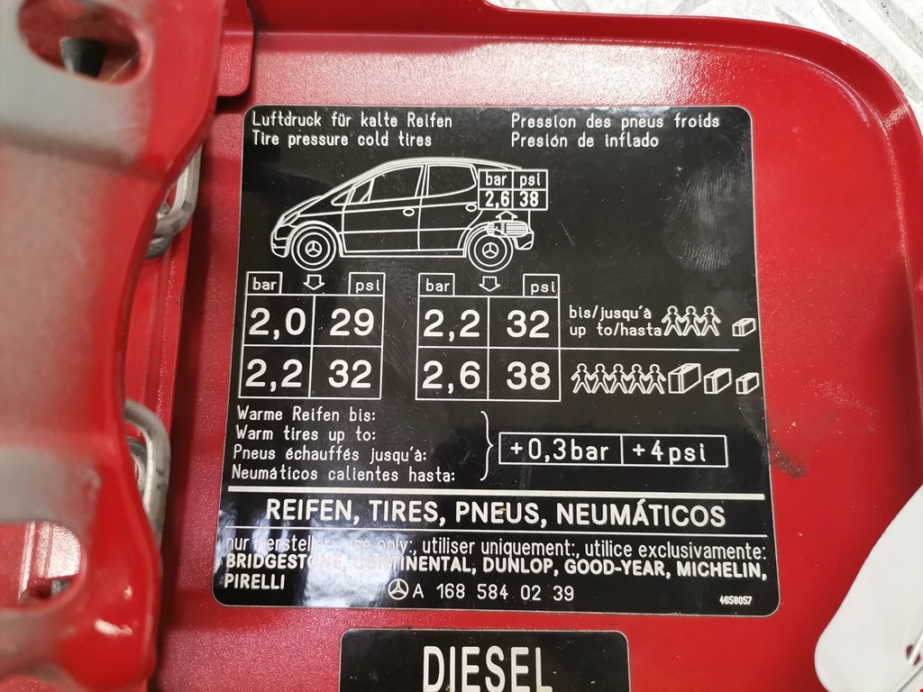 Лючок бензобака MERCEDES-BENZ A-Class W168 1997-2004