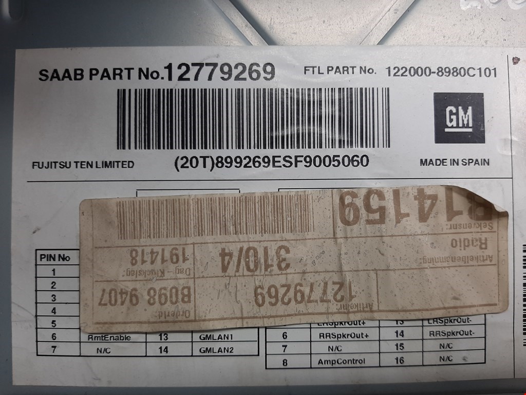 Магнитола SAAB 9-3 2002-2014