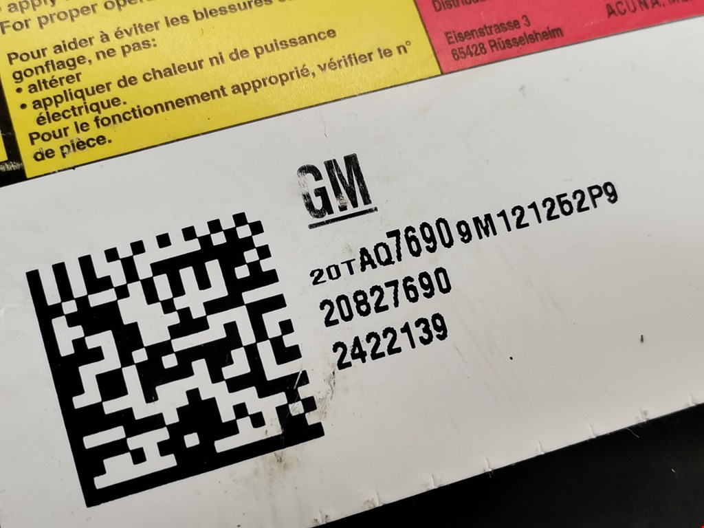 Подушка безопасности боковая (в сиденье) CHEVROLET Equinox 2009-2017