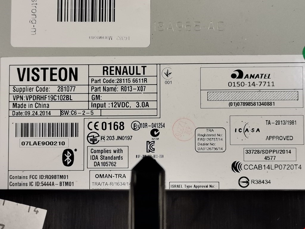 Магнитола RENAULT Twingo 2014-н.в.