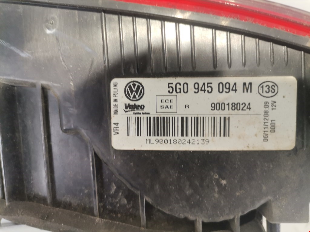 Фонарь задний внутренний правый VOLKSWAGEN Golf VII 2012-2020