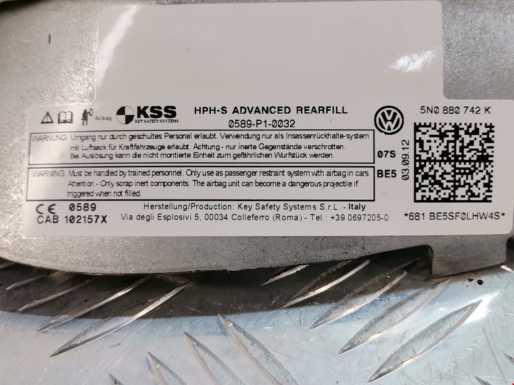 Подушка безопасности боковая (шторка) VOLKSWAGEN Tiguan 2007-2016