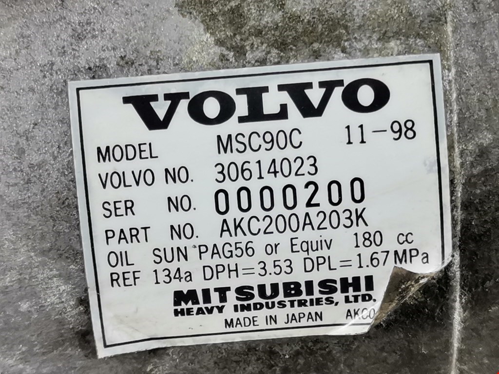 Компрессор кондиционера (системы кондиционирования) VOLVO V40 I 1995-2004