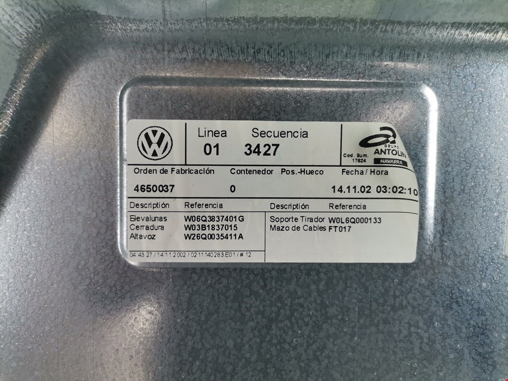 Стеклоподъемник передний левый VOLKSWAGEN Polo IV 2001-2009