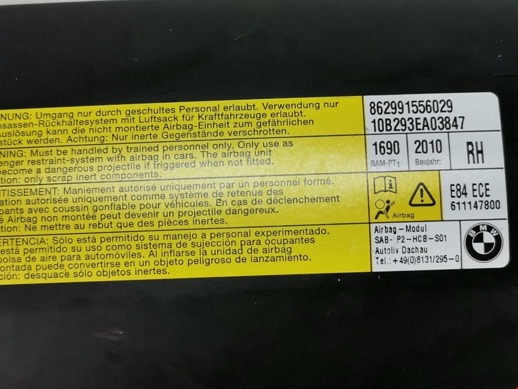 Подушка безопасности боковая (в сиденье) BMW X1 E84 2009-2015