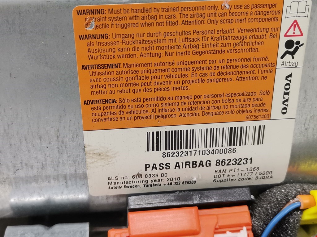 Подушка безопасности пассажирская (в торпедо) VOLVO XC90 2002-2014