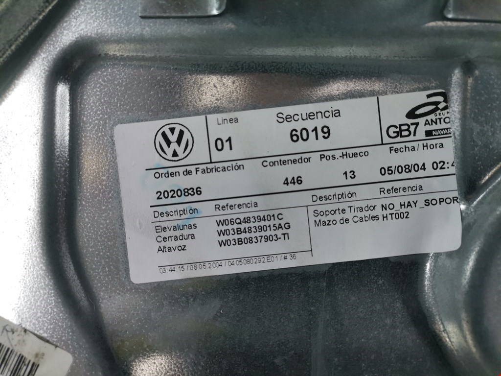 Стеклоподъемник задний левый VOLKSWAGEN Polo IV 2001-2009