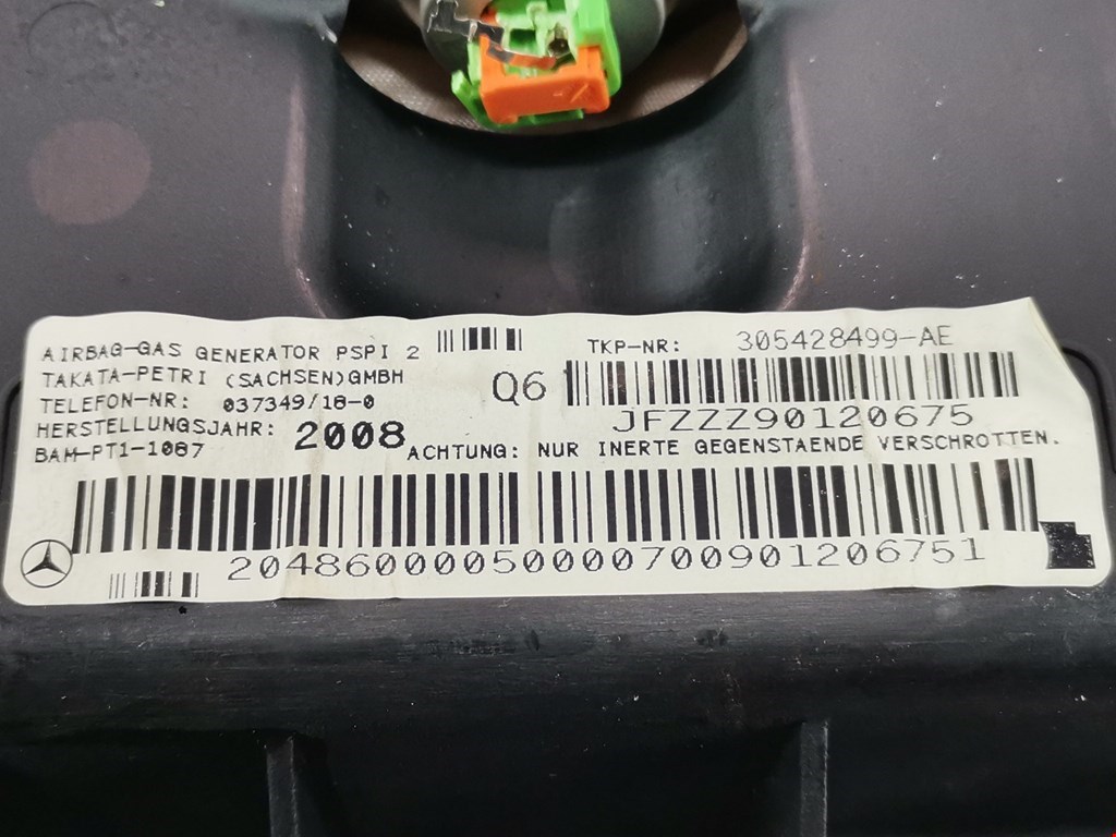 Подушка безопасности пассажирская (в торпедо) MERCEDES-BENZ C-Class C-klasse W204 2007-2015