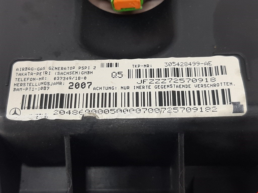 Подушка безопасности пассажирская (в торпедо) MERCEDES-BENZ C-Class C-klasse W204 2007-2015