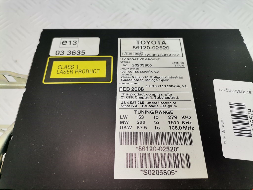 Магнитола TOYOTA Auris E150 2006-2012