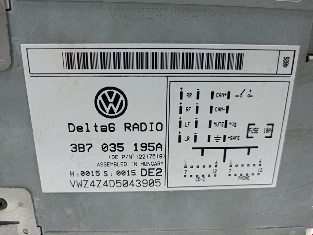 Магнитола VOLKSWAGEN Passat B5 1997-2005