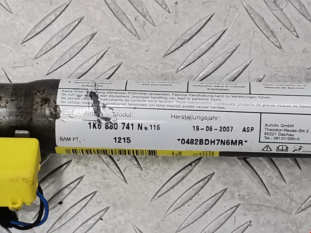 Подушка безопасности боковая (шторка) VOLKSWAGEN Golf V 2003-2009