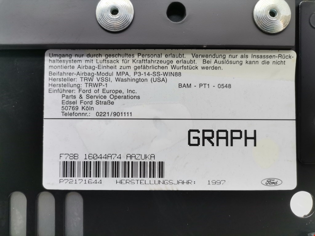 Подушка безопасности пассажирская (в торпедо) FORD Windstar 1994-2003