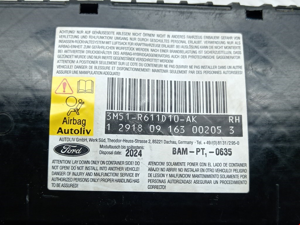 Подушка безопасности боковая (в сиденье) FORD Kuga 2008-2012