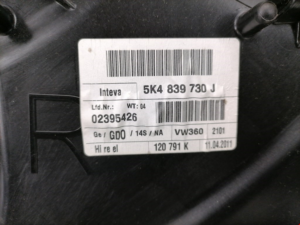 Стеклоподъемник задний правый VOLKSWAGEN Golf VI 2009-2012