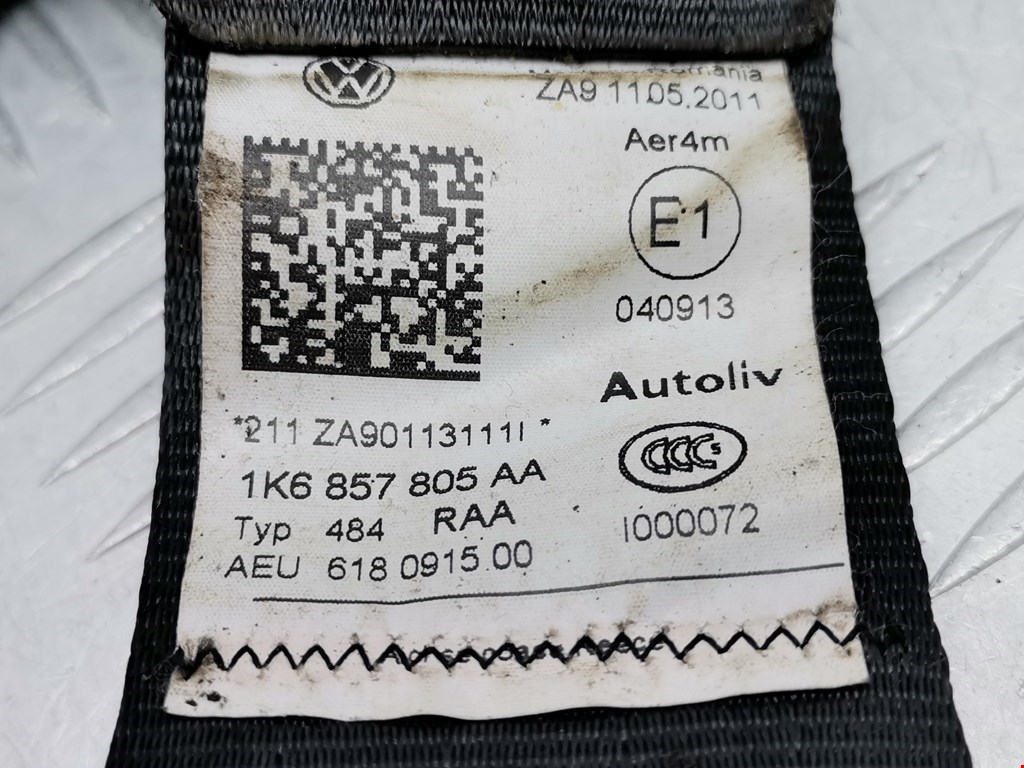 Ремень безопасности задний левый VOLKSWAGEN Golf VI 2009-2012