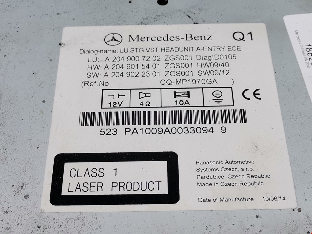 Магнитола MERCEDES-BENZ C-Class C-klasse W204 2007-2015