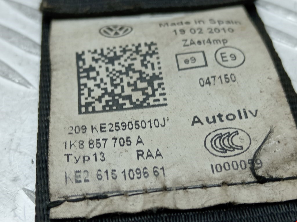 Ремень безопасности передний левый VOLKSWAGEN Scirocco III 2008-2017