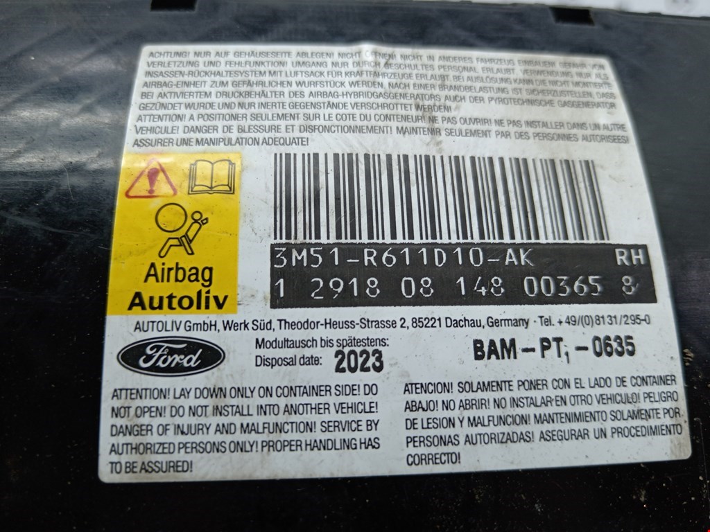 Подушка безопасности боковая (в сиденье) FORD Kuga 2008-2012