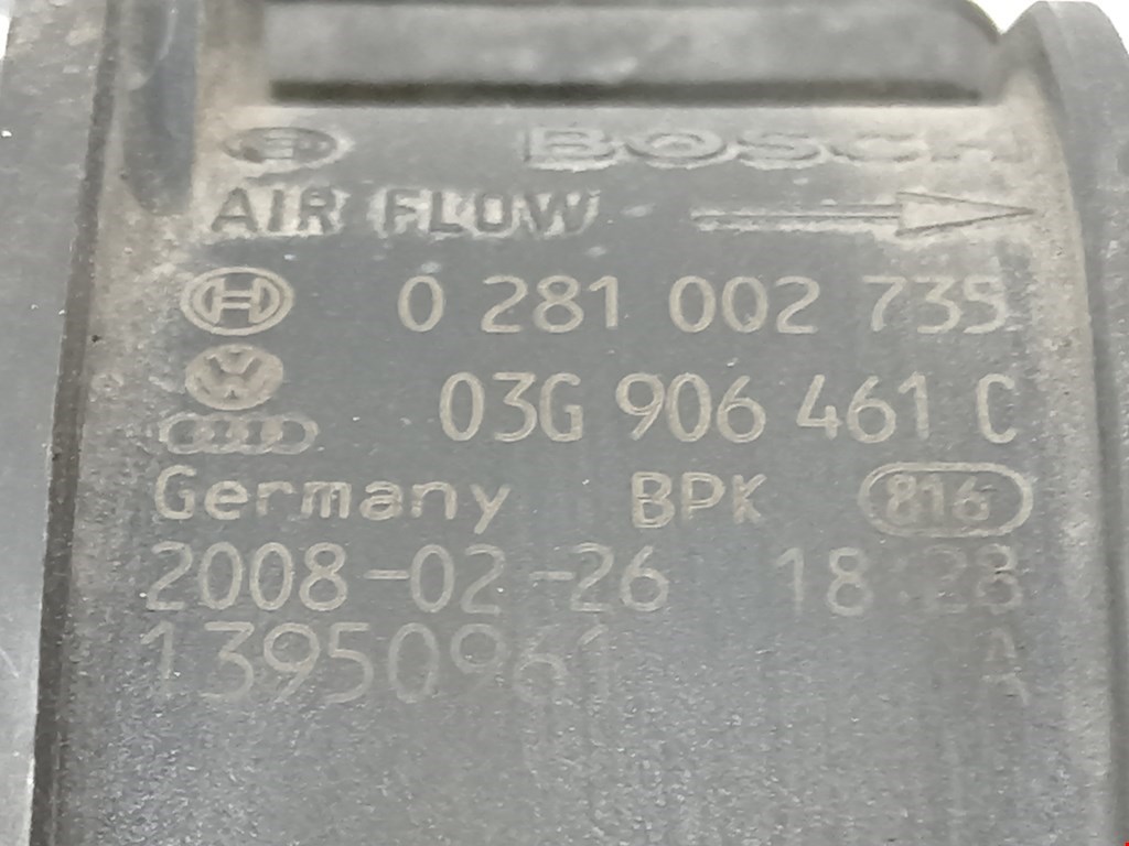 Расходомер воздуха (массметр, датчик ДМРВ) VOLKSWAGEN Passat B6 2005-2011