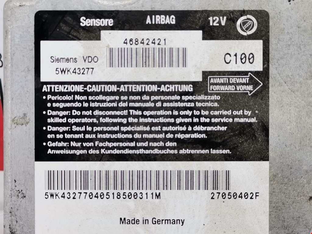 Блок управления AIR BAG ALFA ROMEO 147 2000-2010