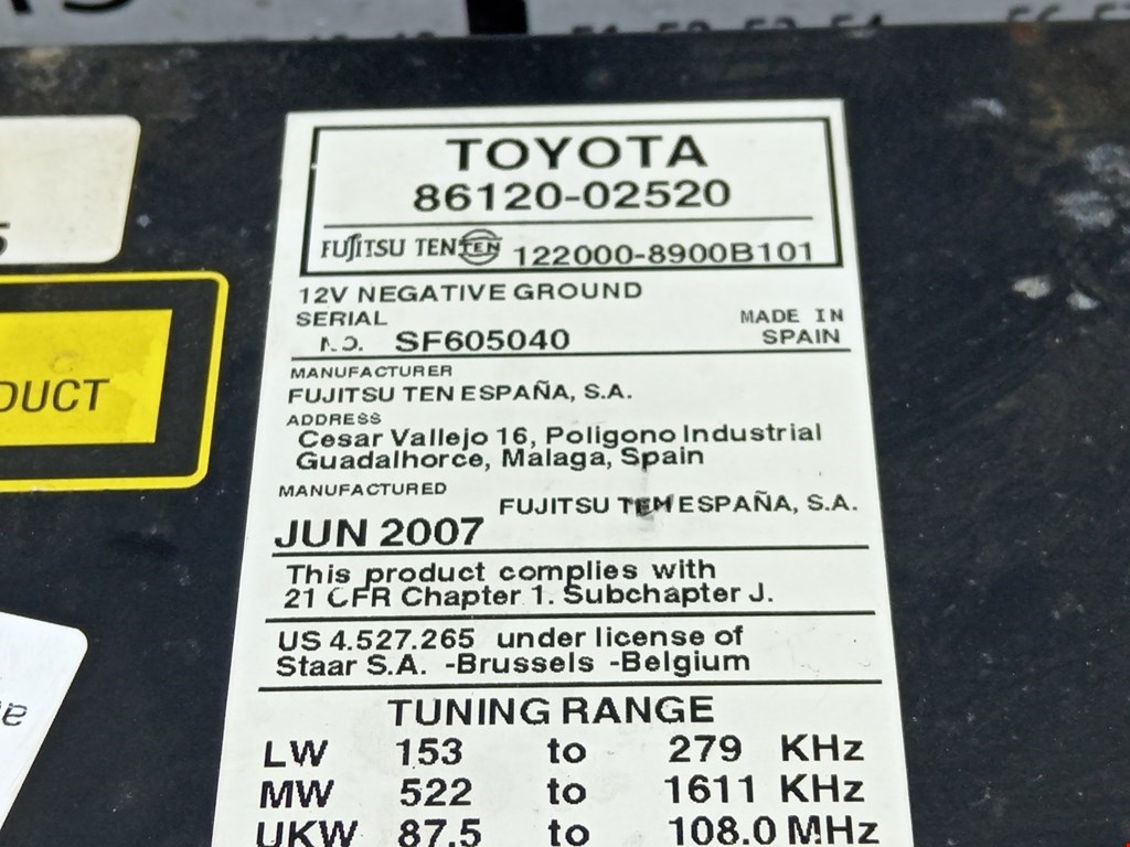 Магнитола TOYOTA Auris E150 2006-2012