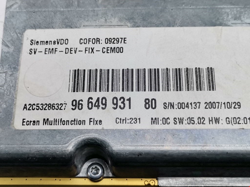 Дисплей информационный (компьютера) PEUGEOT 407 2004-2010