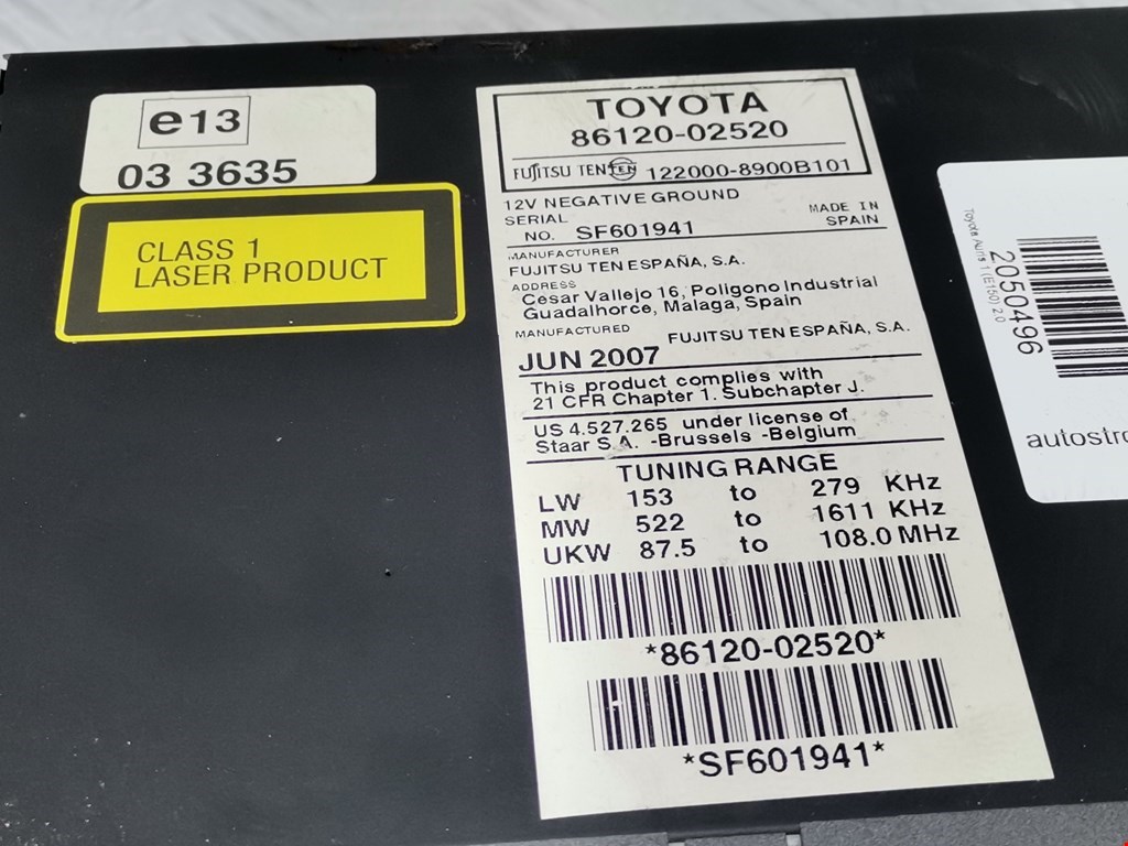 Магнитола TOYOTA Auris E150 2006-2012