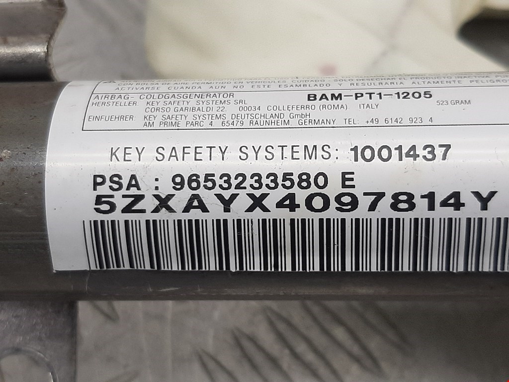 Подушка безопасности боковая (шторка) PEUGEOT 307 2001-2008