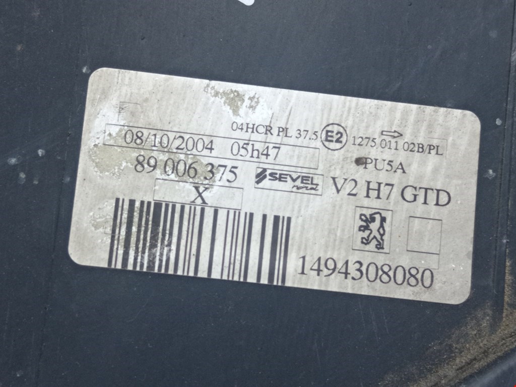 Фара левая PEUGEOT 807 2002-2014