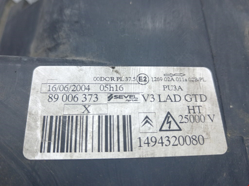 Фара левая CITROEN C8 2002-2014