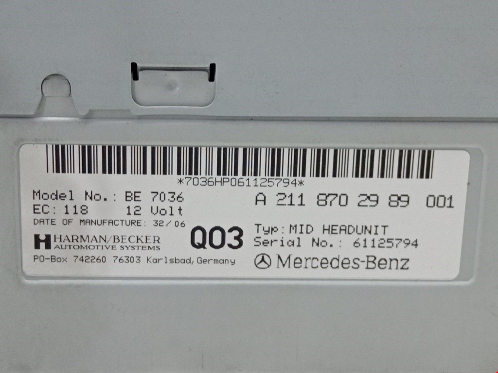 Магнитола MERCEDES-BENZ E-Class W211, S211 2002-2009