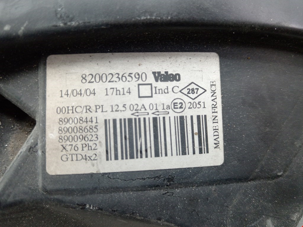 Фара левая RENAULT Kangoo 1997-2008