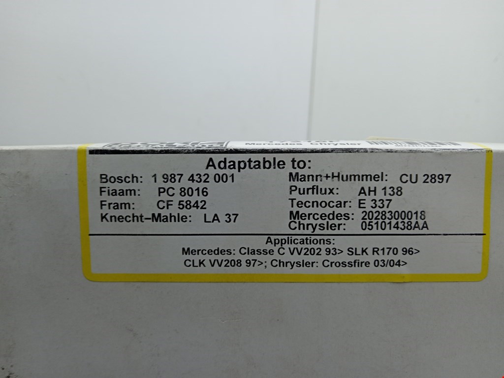 Фильтр салонный CHRYSLER Crossfire 2003-2007