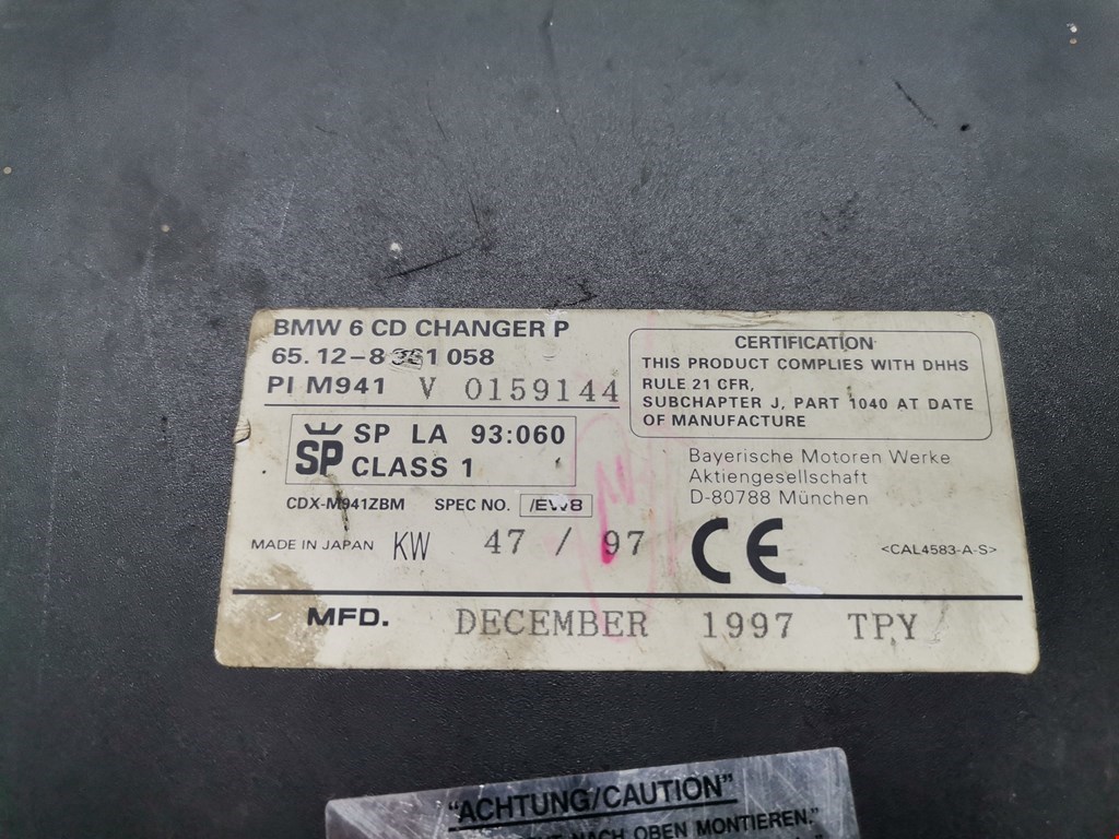 Ченджер компакт дисков BMW 7er 7 серия E38 1994-2001